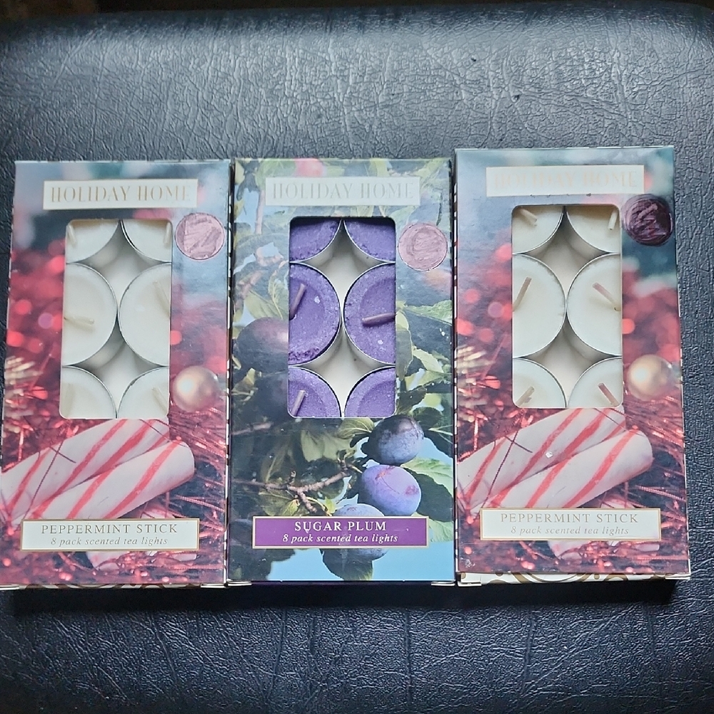 Sugar Plum & Peppermint Stick Tealight Candle Accents